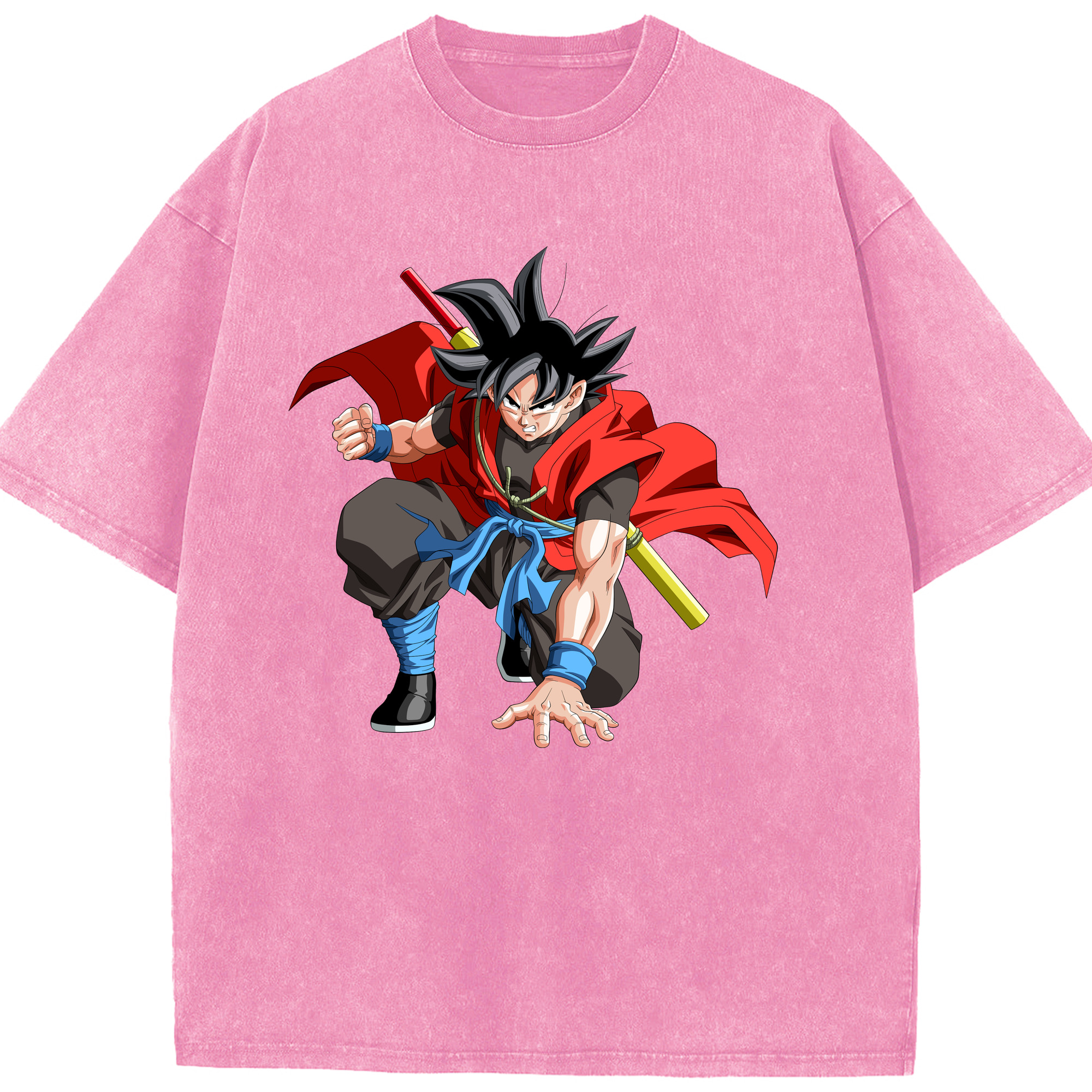 （画像用） ドラゴンボール 孫悟空（そん ごくう）Son Goku カカロット DRAGON BALL Kakarotto 綿100% ヴィンテージ風 半袖Tシャツ（フロントプリント）